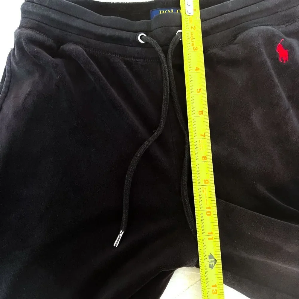 Polo Ralph Lauren Plush Velour Pajama Lounge Pant size Small Black & Red